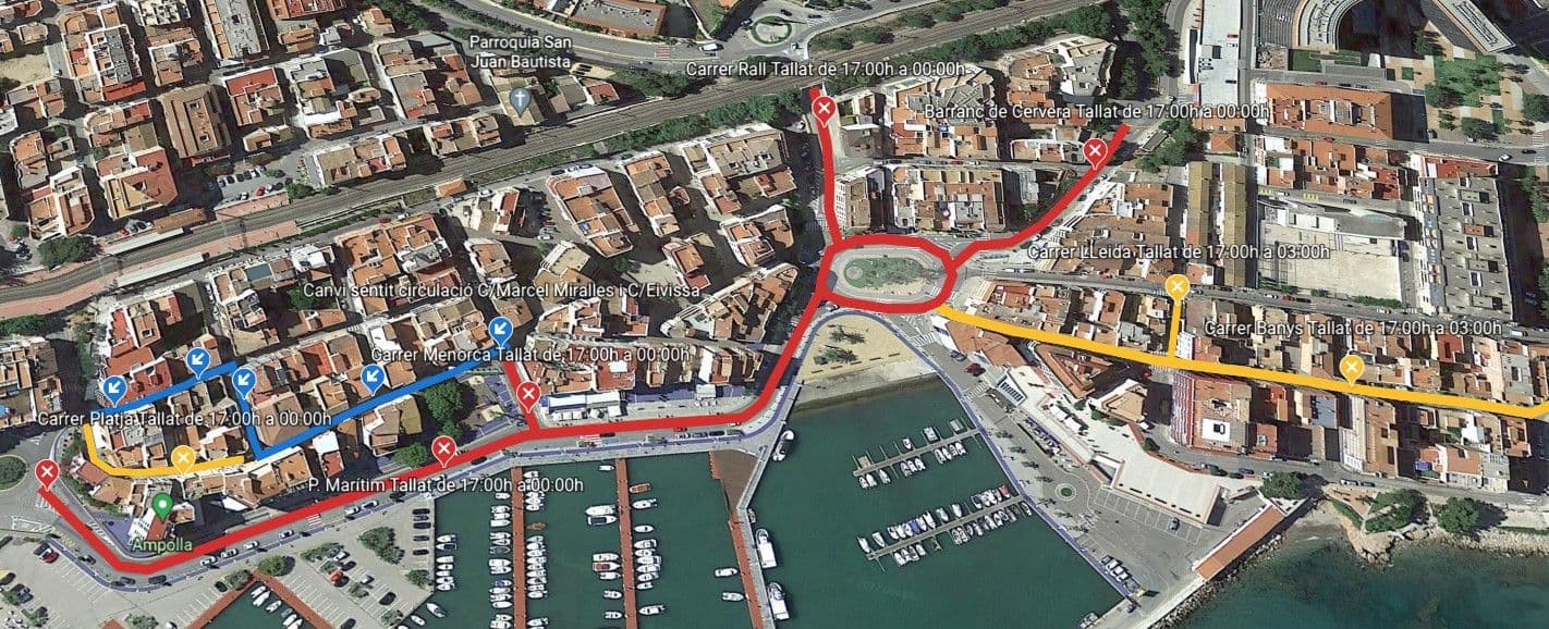 El dissabte 16 de juliol, talls en la circulacació rodada pels actes de la festivitat del Carme