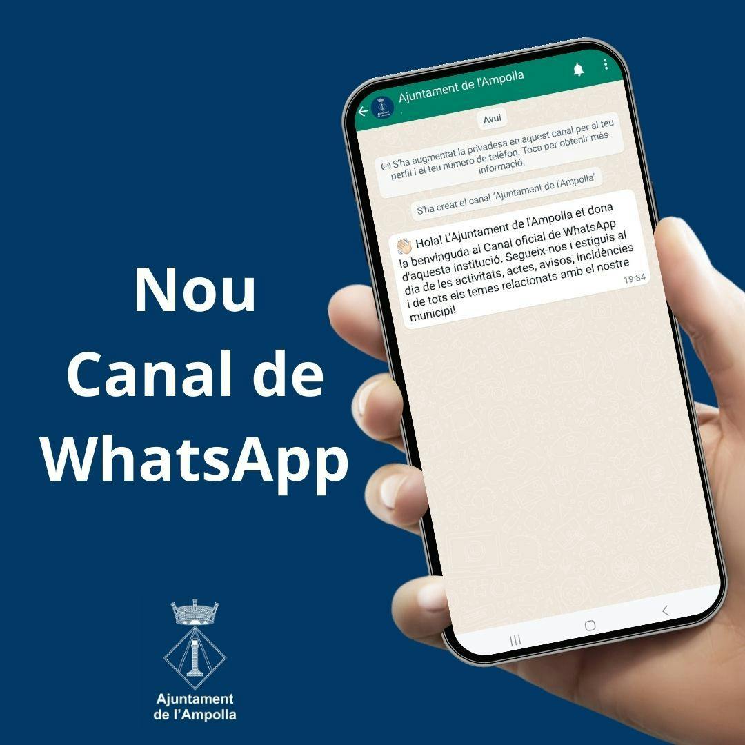 L'Ajuntament de l'Ampolla estrena Canal de WhatsApp