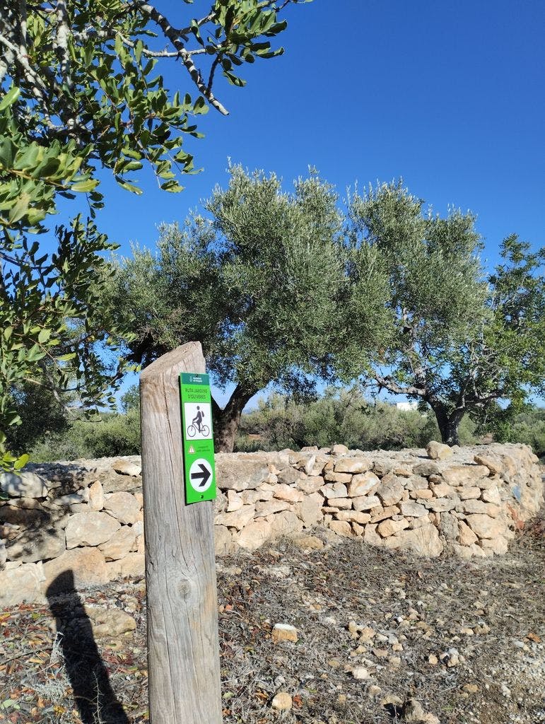 La Regidoria de Turisme de l’Ampolla renova la senyalització de la ruta en BTT pels jardins d’oliveres